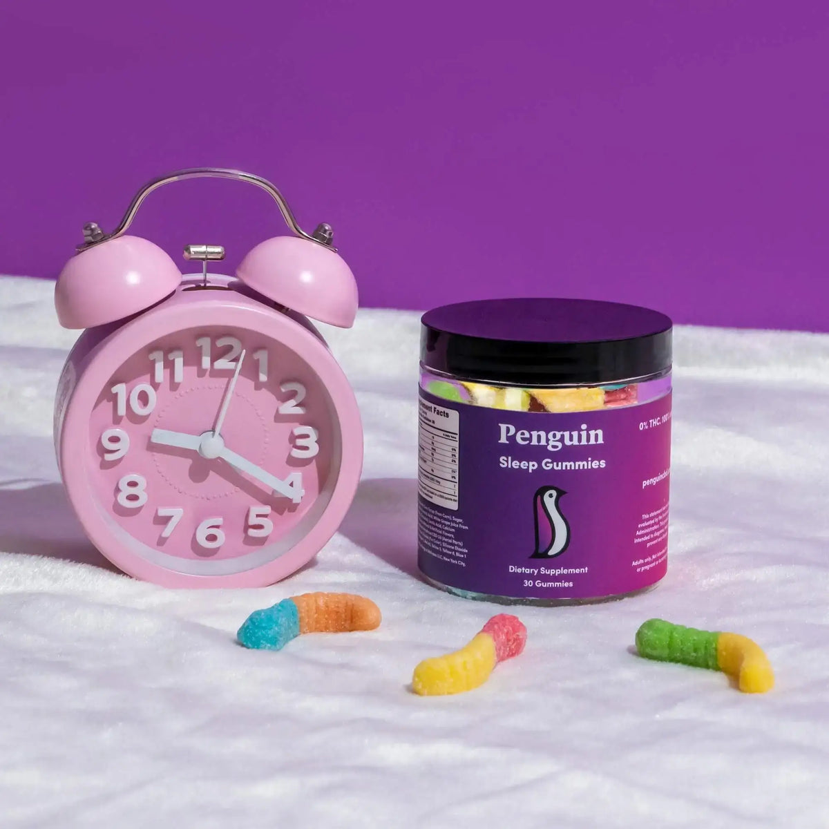 Penguin Wellness CBD gummies with melatonin for sleep support made with broad spectrum Oregon-grown hemp and no THC for better nightly rest