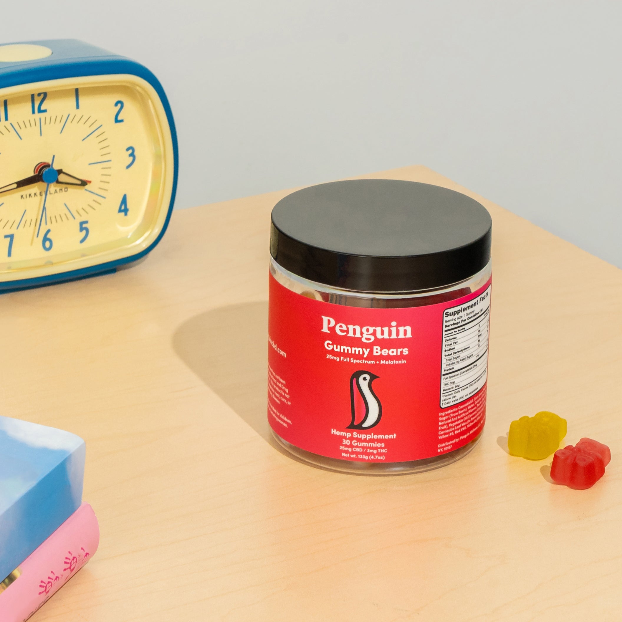 Penguin CBD Melatonin Sleep Gummies | 5mg Melatonin per Gummy Bear | Broad or Full Spectrum option | 30-Gummy Bears Jar